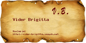 Vider Brigitta névjegykártya